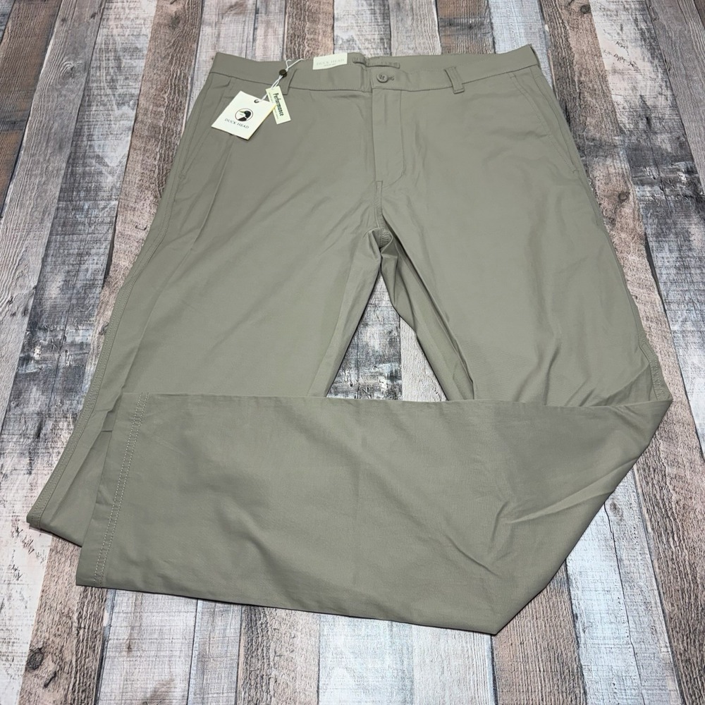 NWT Duck Head Performance Pants Mens 34x34 Beige Stretch Chino Casual